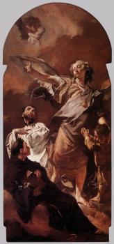 Giovanni Battista Piazzetta : The Guardian Angel With Sts Anthony Of Padau And Gaetano Thiene